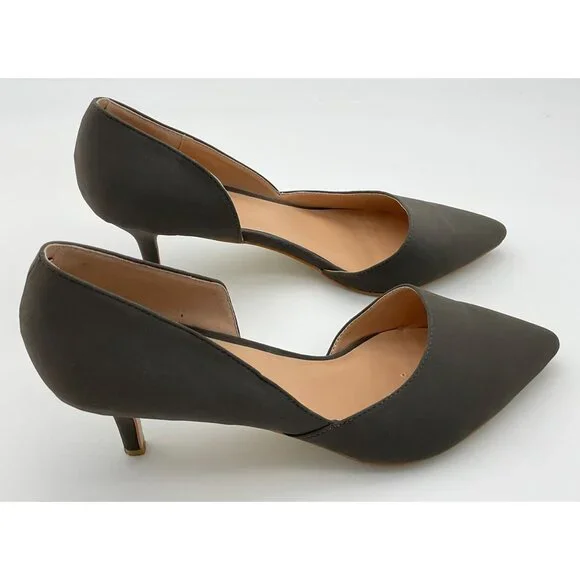 Journee Collection Charcoal Gray Point Toe D'Orsay 3 in Heel size 11 - Picture 8 of 14